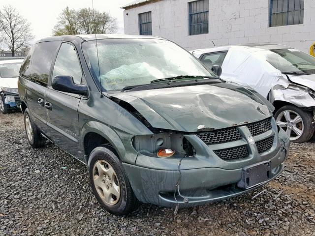 1B4GP25301B213915 - 2001 DODGE CARAVAN SE GREEN photo 1