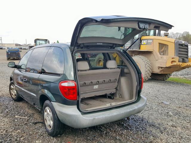 1B4GP25301B213915 - 2001 DODGE CARAVAN SE GREEN photo 3