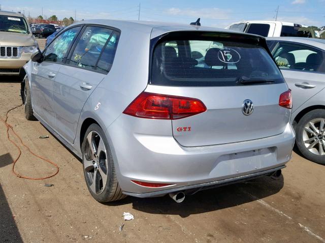 3VW447AU0HM072631 - 2017 VOLKSWAGEN GTI S/SE SILVER photo 3