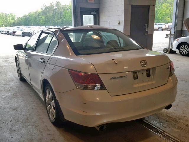 1HGCP36818A042353 - 2008 HONDA ACCORD EXL WHITE photo 3