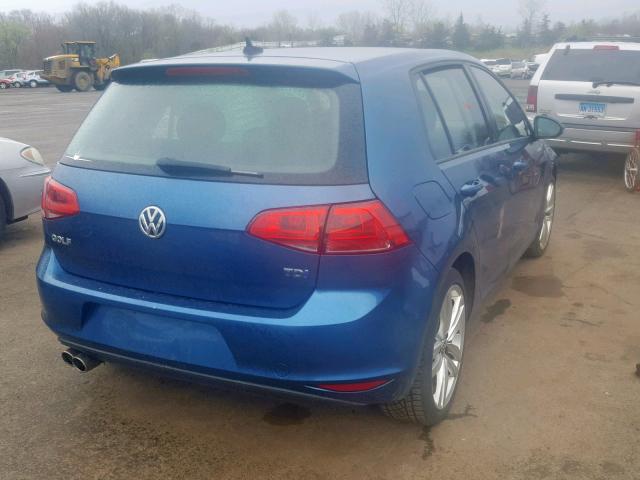 3VWRA7AU0FM100777 - 2015 VOLKSWAGEN GOLF TDI BLUE photo 4