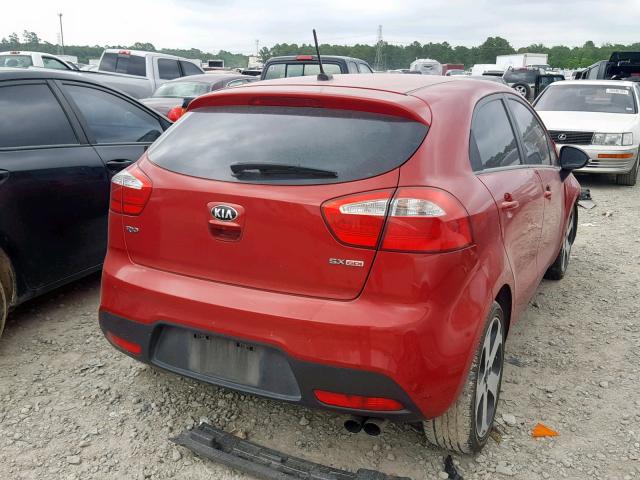 KNADN5A35E6329738 - 2014 KIA RIO EX RED photo 4