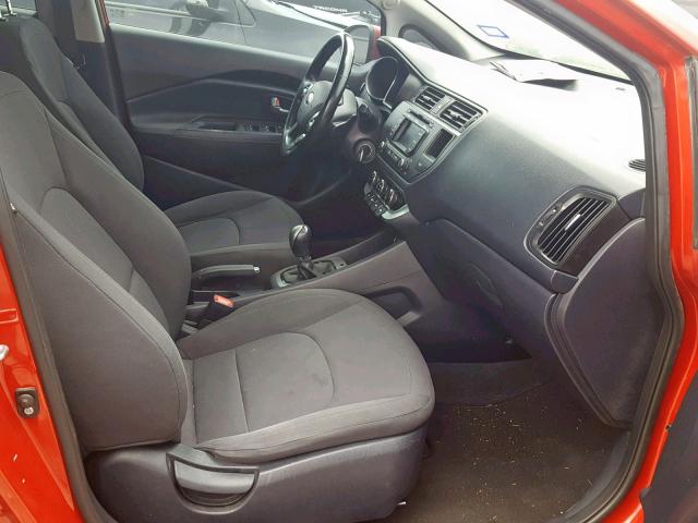 KNADN5A35E6329738 - 2014 KIA RIO EX RED photo 5