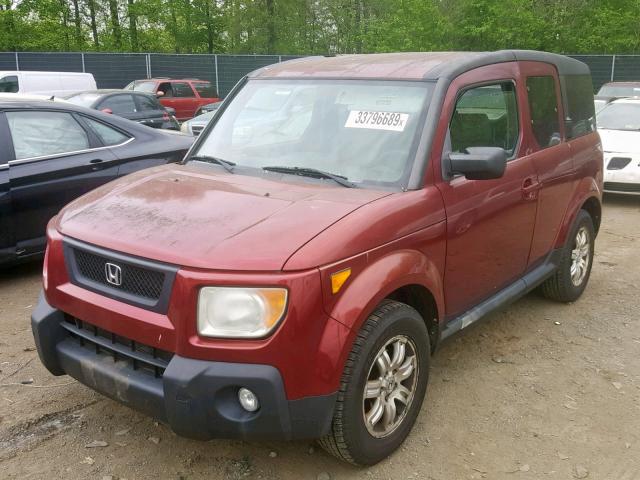 5J6YH18706L008314 - 2006 HONDA ELEMENT EX MAROON photo 2