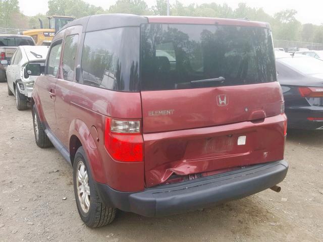 5J6YH18706L008314 - 2006 HONDA ELEMENT EX MAROON photo 3