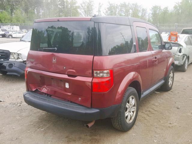 5J6YH18706L008314 - 2006 HONDA ELEMENT EX MAROON photo 4