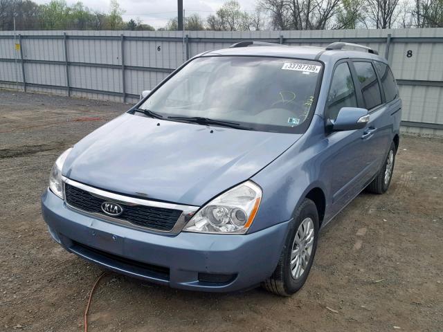 KNDMG4C75C6446000 - 2012 KIA SEDONA LX BLUE photo 2