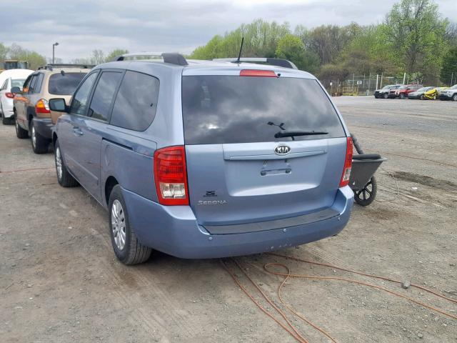 KNDMG4C75C6446000 - 2012 KIA SEDONA LX BLUE photo 3