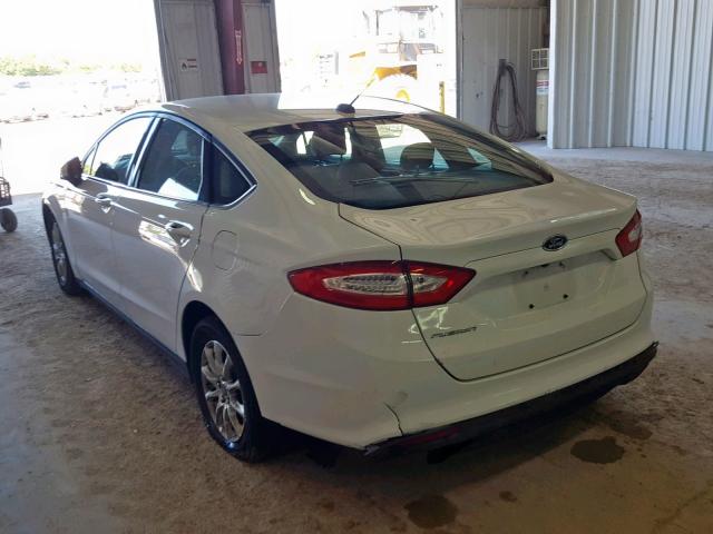 3FA6P0G79FR213035 - 2015 FORD FUSION S WHITE photo 3