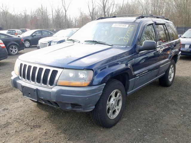 1J4GW48SX2C137274 - 2002 JEEP GRAND CHER BLUE photo 2