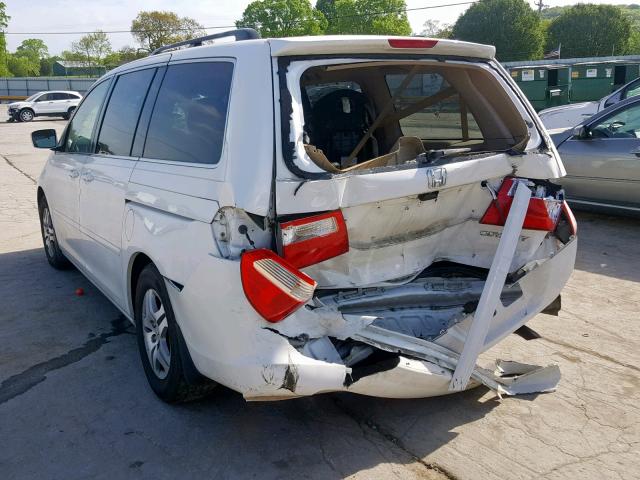 5FNRL38727B443179 - 2007 HONDA ODYSSEY EX WHITE photo 3