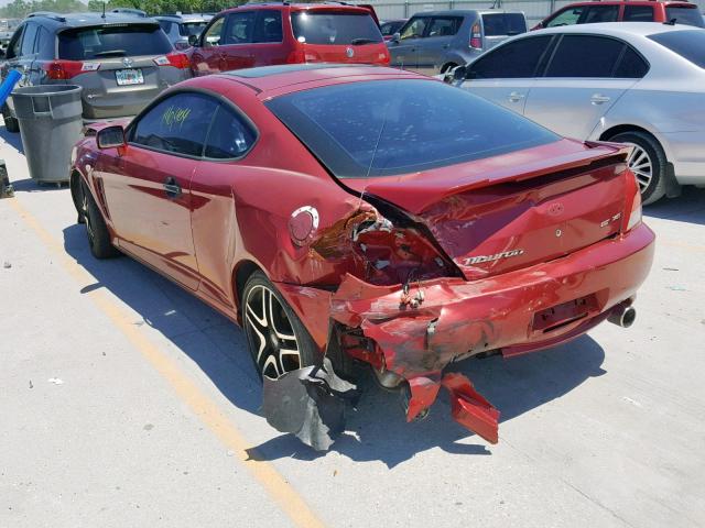 KMHHN65F76U210371 - 2006 HYUNDAI TIBURON GT RED photo 3