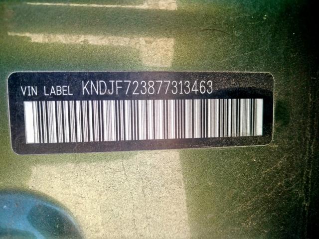 KNDJF723877313463 - 2007 KIA SPORTAGE E GREEN photo 10