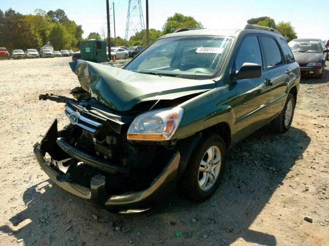 KNDJF723877313463 - 2007 KIA SPORTAGE E GREEN photo 2