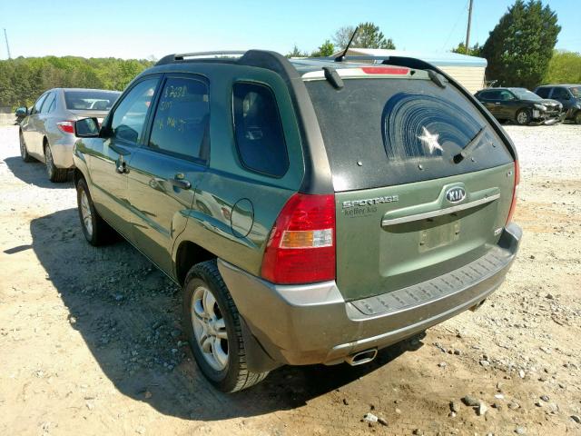 KNDJF723877313463 - 2007 KIA SPORTAGE E GREEN photo 3