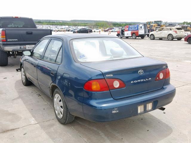 1NXBR12E82Z567139 - 2002 TOYOTA COROLLA CE BLUE photo 3