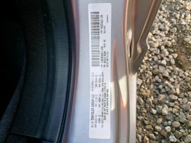 1C3BCBEB0EN112396 - 2014 CHRYSLER 200 TOURIN SILVER photo 10