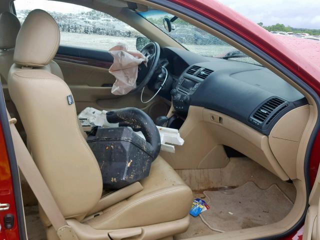 1HGCM72627A005296 - 2007 HONDA ACCORD EX RED photo 5