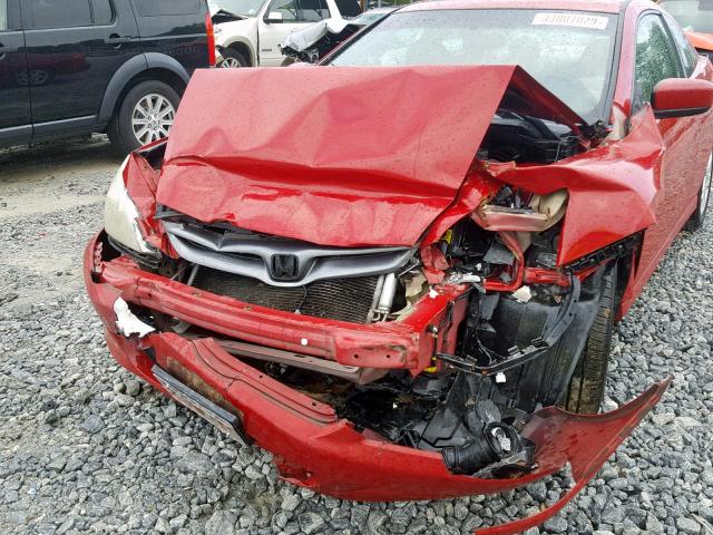 1HGCM72627A005296 - 2007 HONDA ACCORD EX RED photo 9