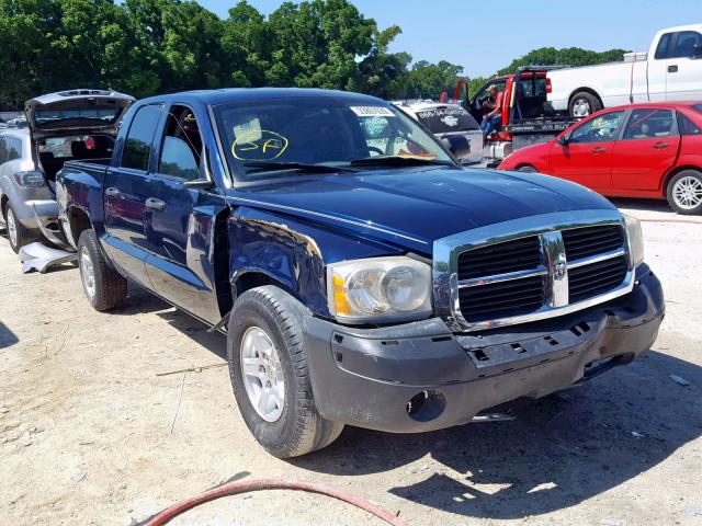 1D7HE48NX5S142482 - 2005 DODGE DAKOTA QUA BLUE photo 1