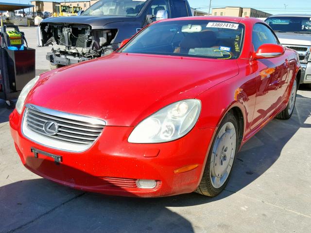 JTHFN48Y720013441 - 2002 LEXUS SC 430 RED photo 2