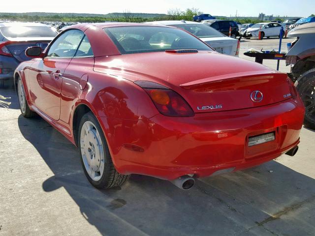 JTHFN48Y720013441 - 2002 LEXUS SC 430 RED photo 3