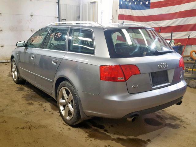 WAUKH78E87A125727 - 2007 AUDI A4 3.2 AVA SILVER photo 3