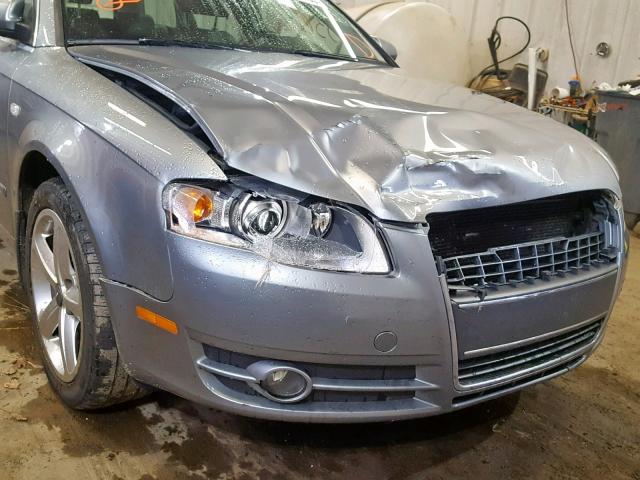 WAUKH78E87A125727 - 2007 AUDI A4 3.2 AVA SILVER photo 9