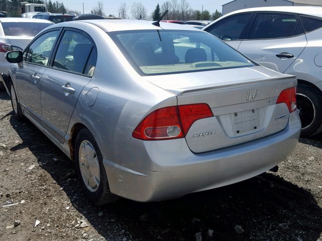 JHMFA36236S801437 - 2006 HONDA CIVIC HYBR SILVER photo 3