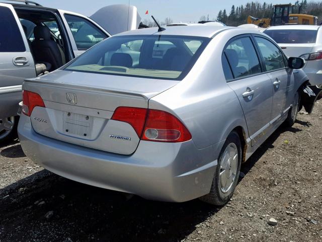 JHMFA36236S801437 - 2006 HONDA CIVIC HYBR SILVER photo 4