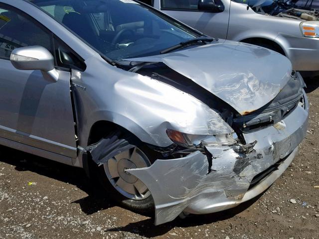 JHMFA36236S801437 - 2006 HONDA CIVIC HYBR SILVER photo 9