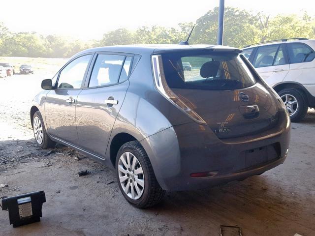 1N4AZ0CP2FC319349 - 2015 NISSAN LEAF S GRAY photo 3