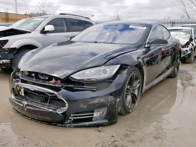 5YJSA1E22FF103727 - 2015 TESLA MODEL S Սև լուսանկար 2