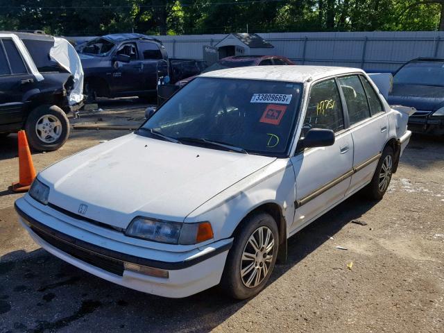 1HGED466XLA010970 - 1990 HONDA CIVIC EX WHITE photo 2