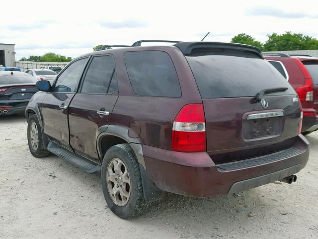 2HNYD18801H521203 - 2001 ACURA MDX TOURIN MAROON photo 3