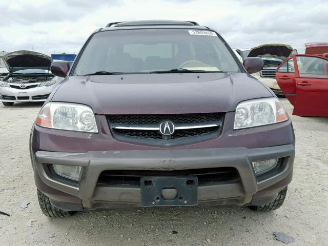 2HNYD18801H521203 - 2001 ACURA MDX TOURIN MAROON photo 9