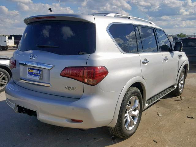 JN8AZ2NFXB9502827 - 2011 INFINITI QX56 SILVER photo 4