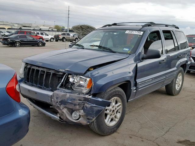 1J4GX48S44C129154 - 2004 JEEP GRAND CHER BLUE photo 2