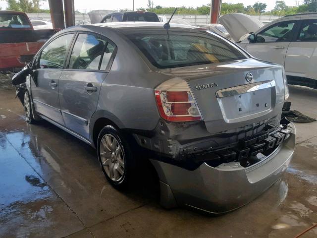 3N1AB6AP8AL608367 - 2010 NISSAN SENTRA 2.0 GRAY photo 3