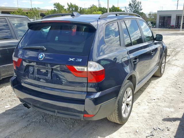 WBXPC93449WJ27162 - 2009 BMW X3 XDRIVE3 BLUE photo 4