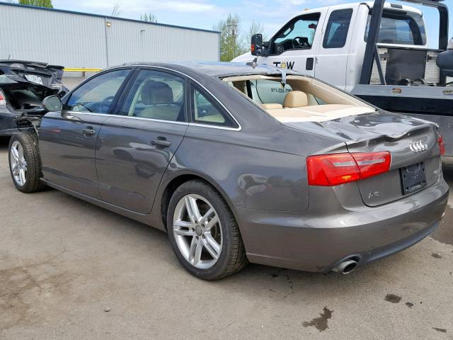 WAUGGAFC3CN109431 - 2012 AUDI A6 PREMIUM GRAY photo 3