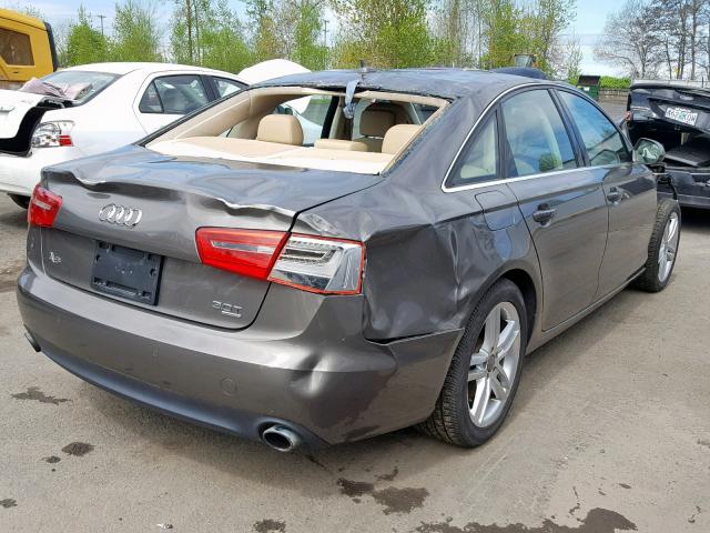 WAUGGAFC3CN109431 - 2012 AUDI A6 PREMIUM GRAY photo 4