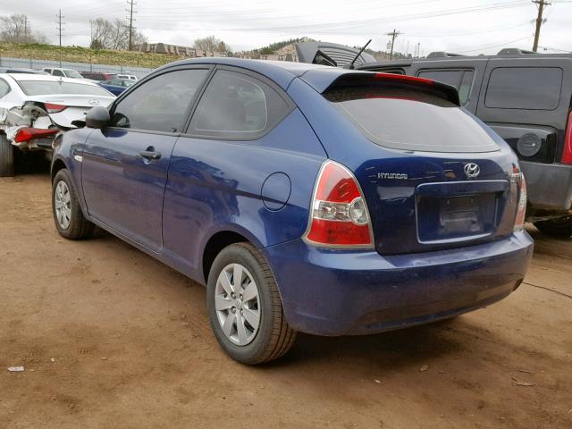 KMHCM36C29U124812 - 2009 HYUNDAI ACCENT GS BLUE photo 3