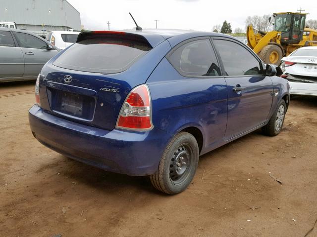 KMHCM36C29U124812 - 2009 HYUNDAI ACCENT GS BLUE photo 4