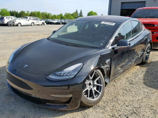 5YJ3E1EA7JF039953 - 2018 TESLA MODEL 3 BLACK photo 2