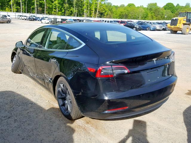 5YJ3E1EA7JF039953 - 2018 TESLA MODEL 3 BLACK photo 3