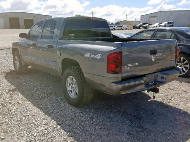 1D7HW48P87S165079 - 2007 DODGE DAKOTA QUA GRAY photo 3