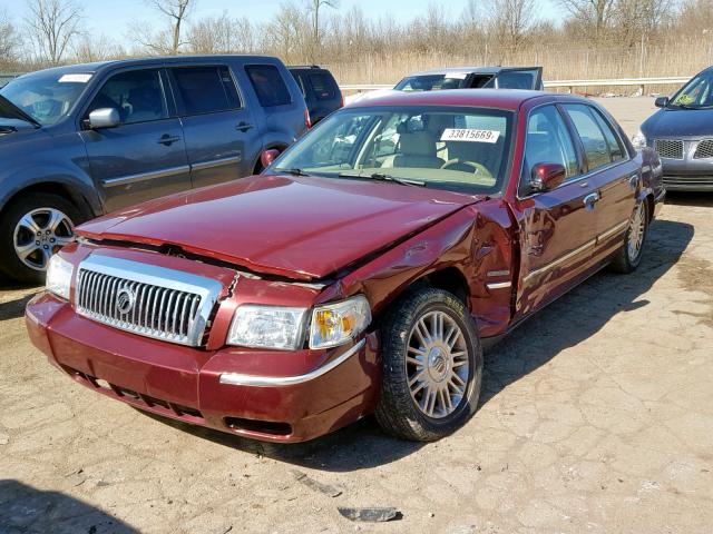 2MEHM75VX9X611476 - 2009 MERCURY GRAND MARQ BURGUNDY photo 2