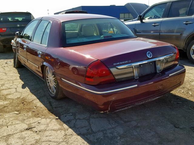 2MEHM75VX9X611476 - 2009 MERCURY GRAND MARQ BURGUNDY photo 3