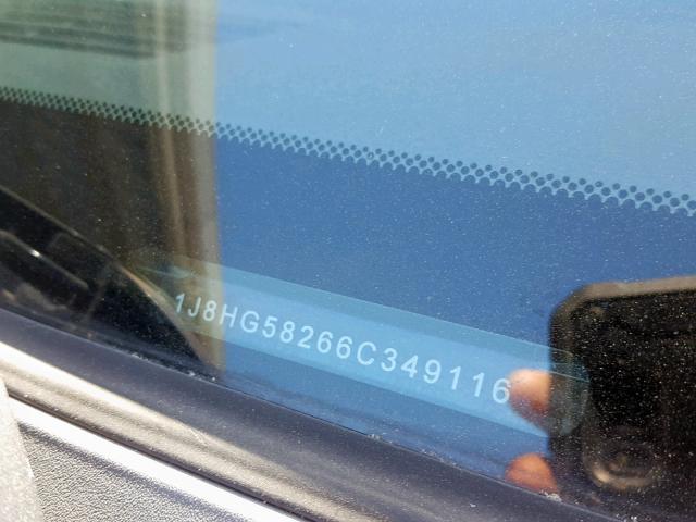 1J8HG58266C349116 - 2006 JEEP COMMANDER BLACK photo 10